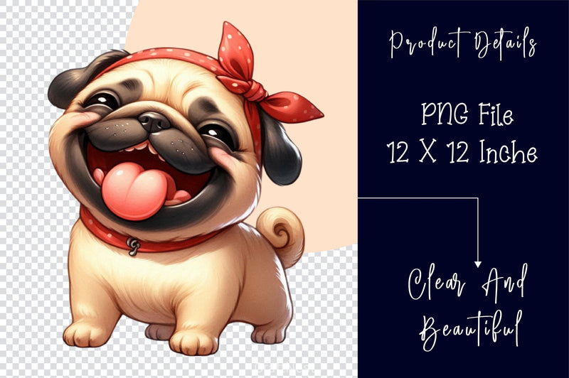 Funny Pug Dog Clipart Bundle - CraftNest - Digital Crafting and Art
