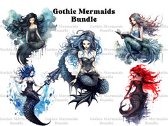 Gothic Mermaids Clipart - CraftNest