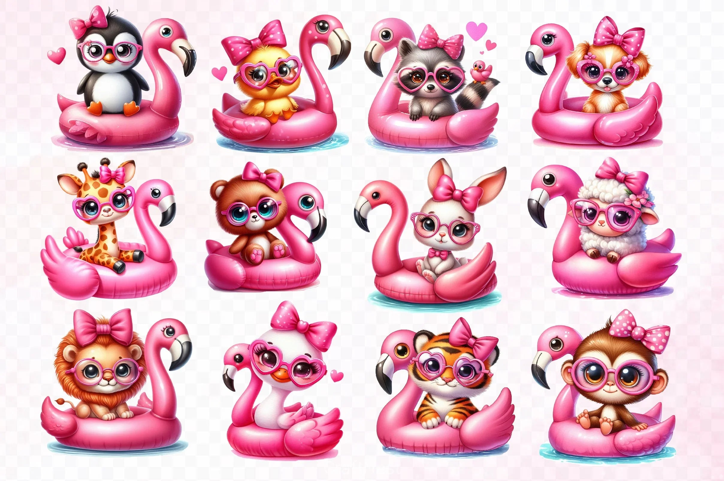 Summer Cute Summer Animals Clipart Bundle - CraftNest - Digital Crafting and Art