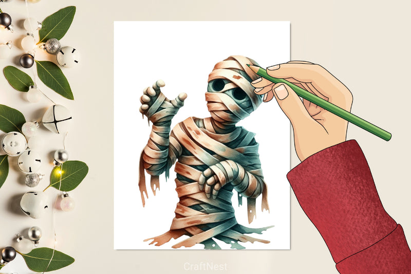Halloween Mummy Clipart Bundle - CraftNest - Digital Crafting and Art