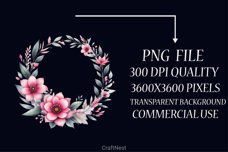 Rose Wreath Clipart Bundle - CraftNest - Digital Crafting and Art