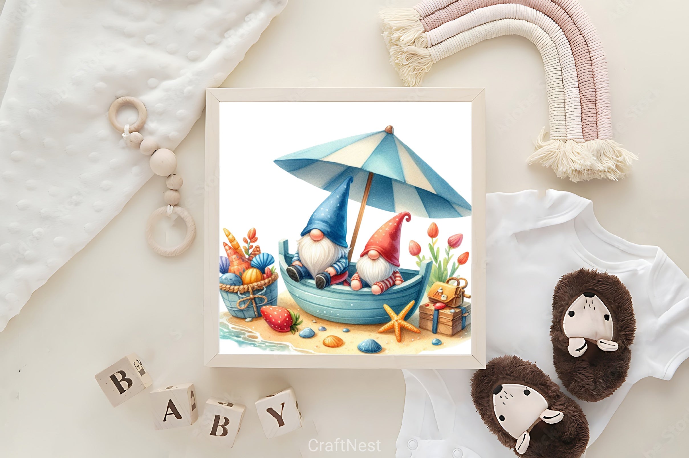 Gnome Boat Summer Clipart Bundle - CraftNest - Digital Crafting and Art