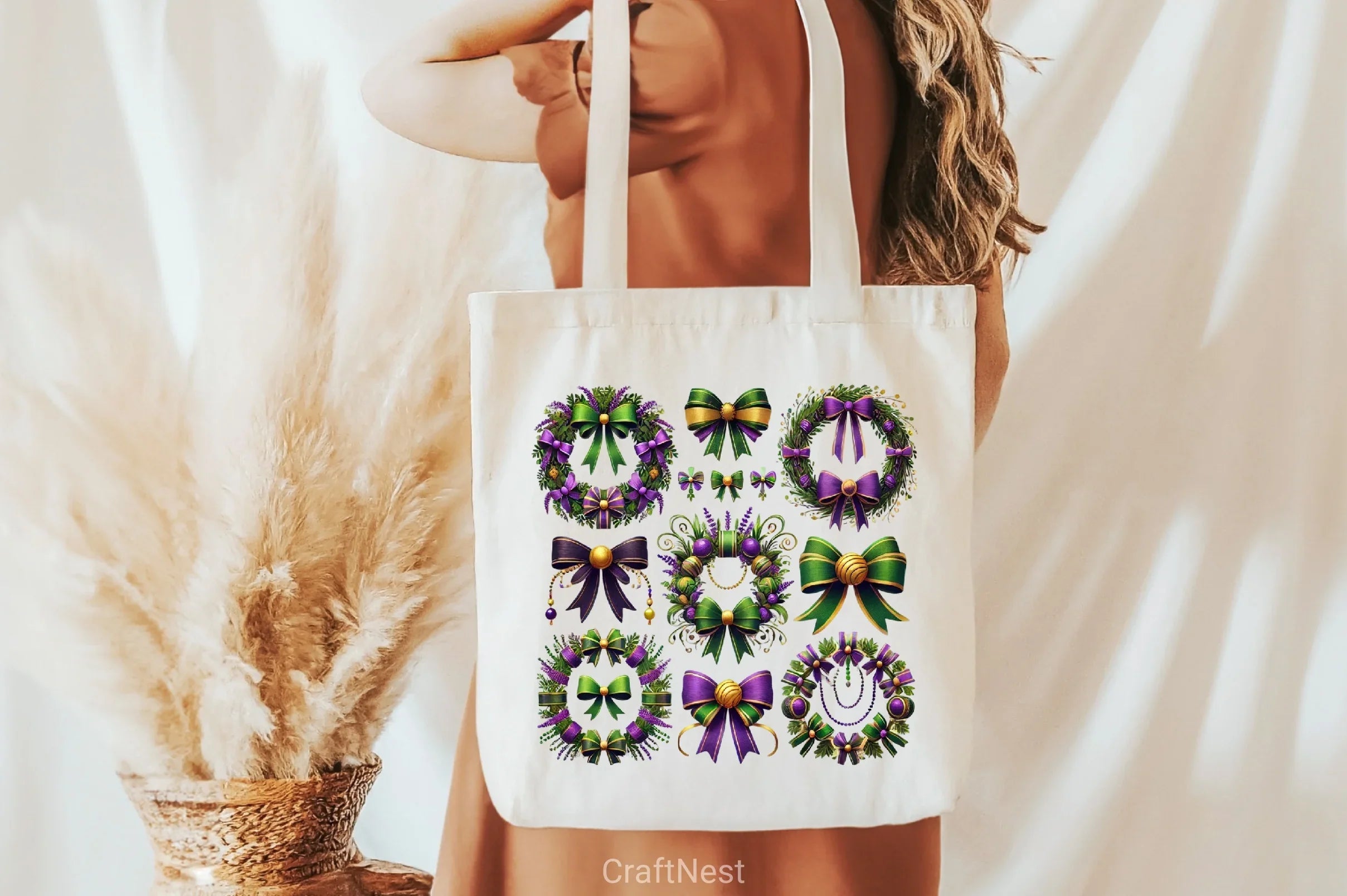 Wreath Bow Mardi Gras Clipart Bundle - CraftNest - Digital Crafting and Art