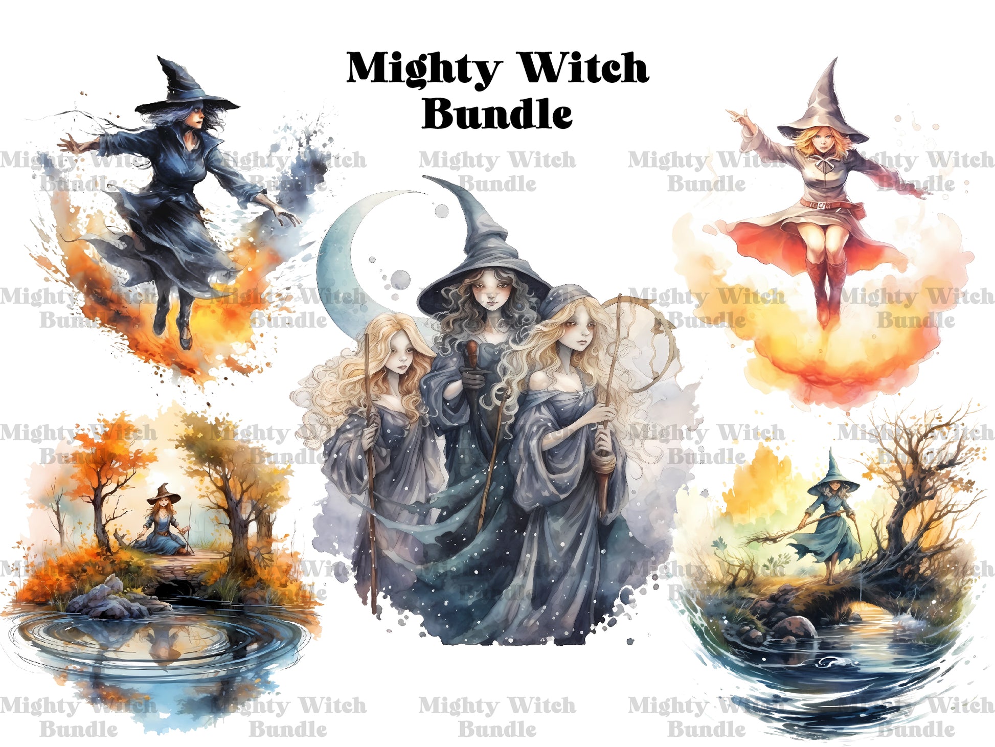 Mighty Witches Clipart - CraftNest