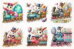 Easter Bunny Train Clipart Bundle - CraftNest - Digital Crafting and Art