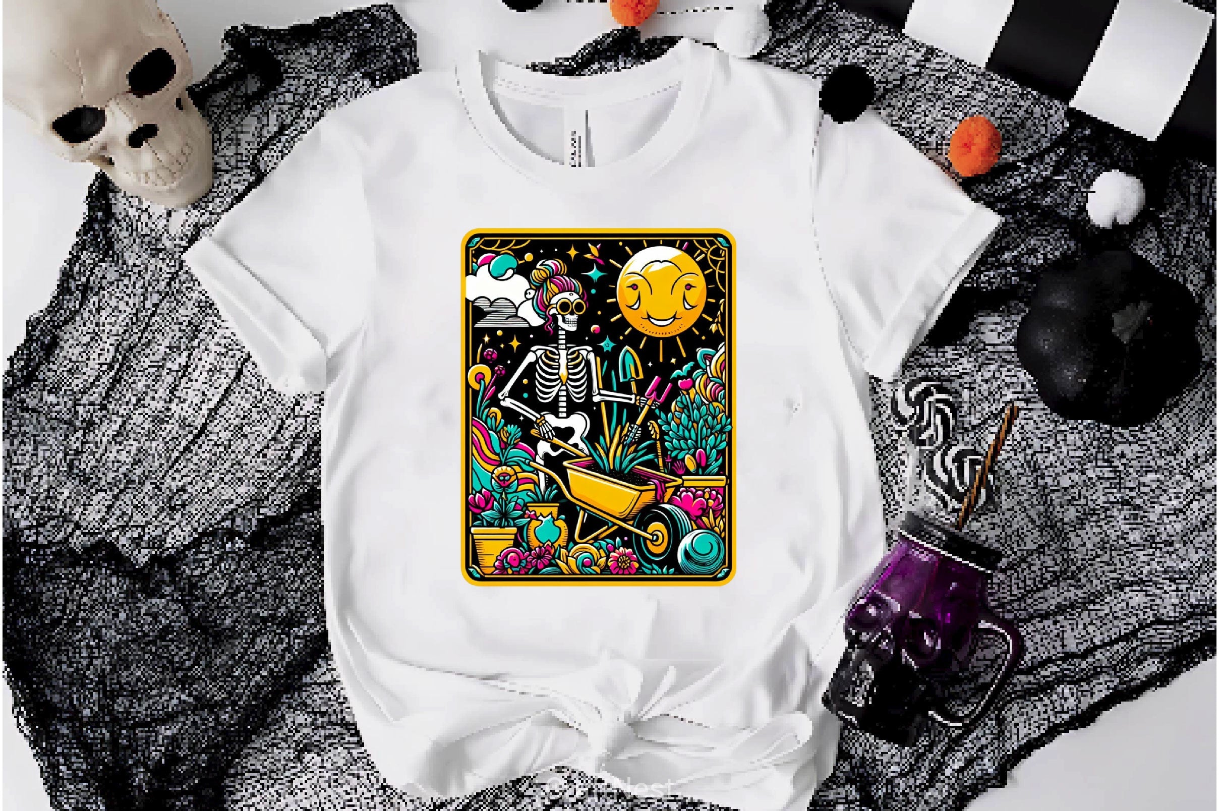 Funny Gardening Skeleton Tarot Card Clipart Bundle 2 - CraftNest - Digital Crafting and Art