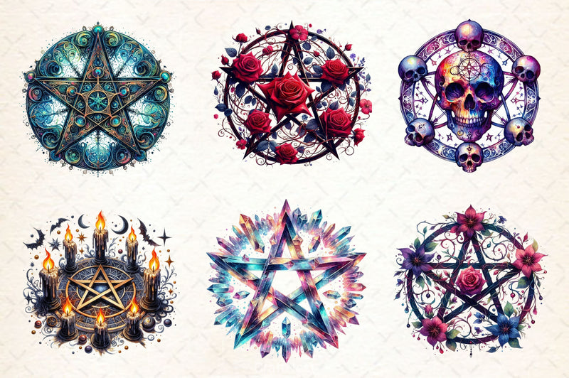 Gothic Pentacles Clipart Bundle - CraftNest - Digital Crafting and Art