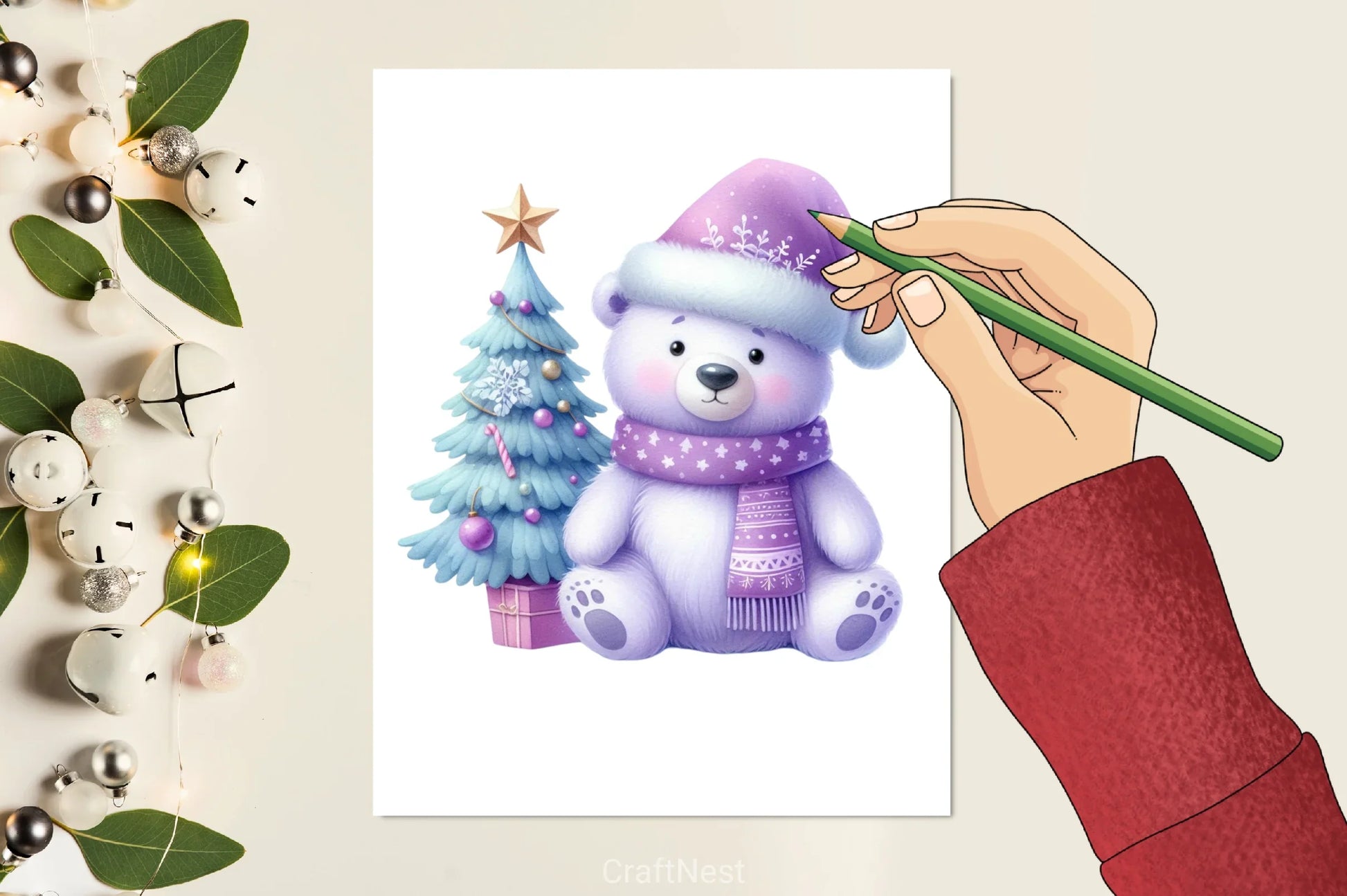 Christmas Polar Bear Clipart Bundle 1 - CraftNest - Digital Crafting and Art