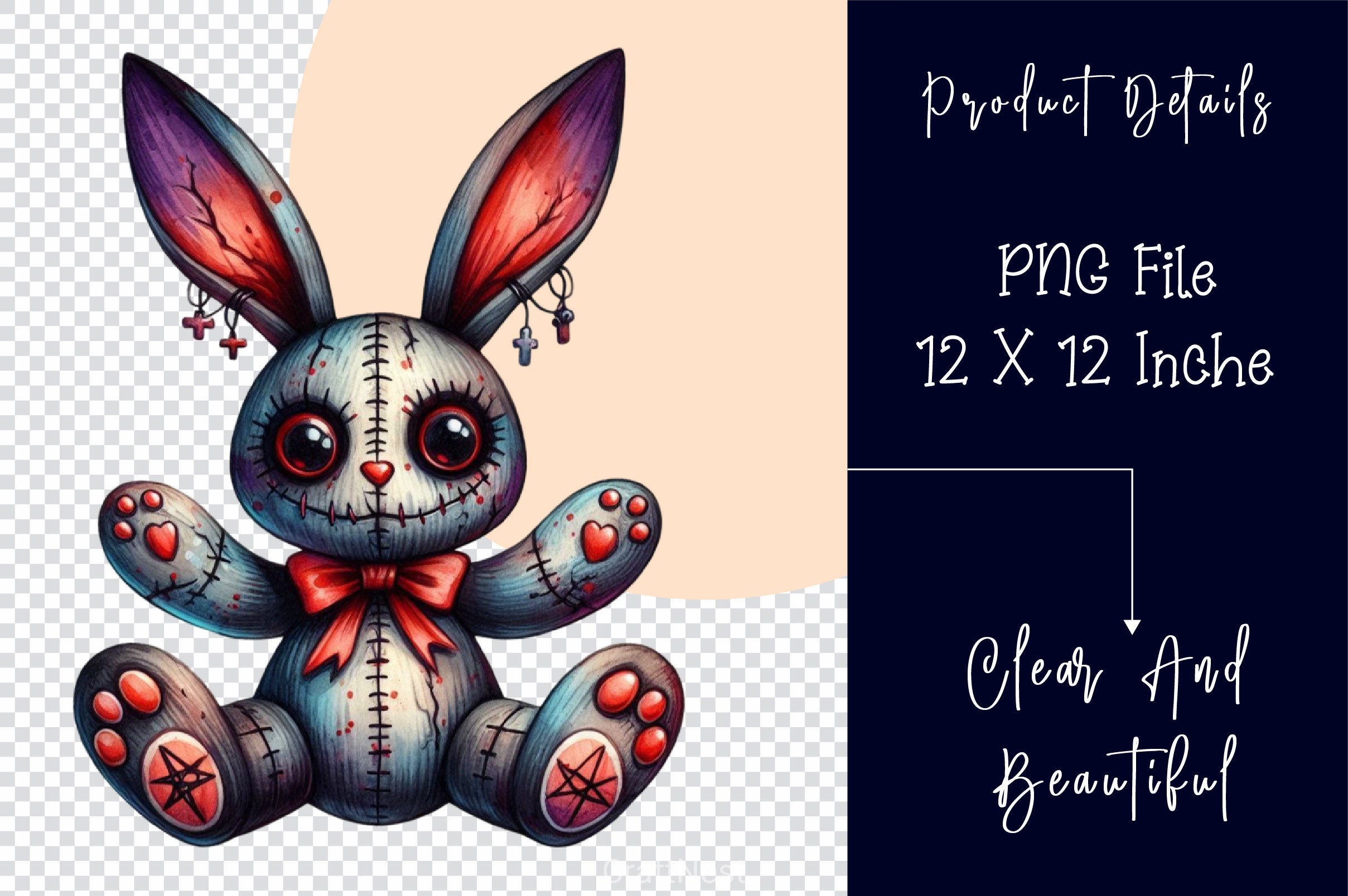 Halloween Voodoo Bunny Doll Clipart Bundle 3 - CraftNest - Digital Crafting and Art