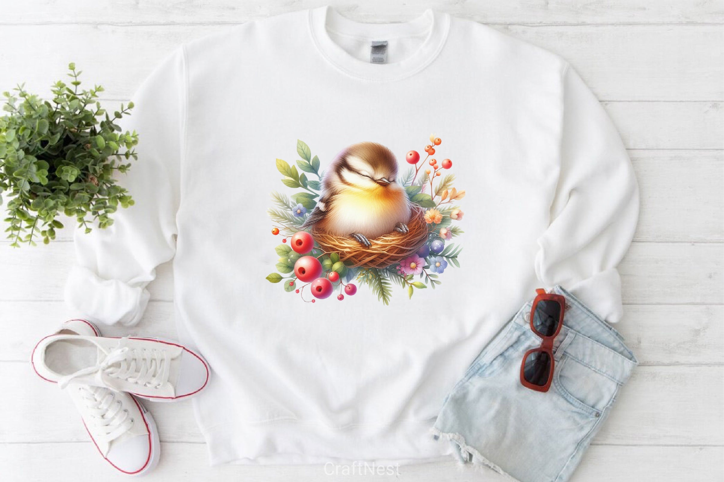 Sleepy Bird Clipart Bundle - CraftNest - Digital Crafting and Art