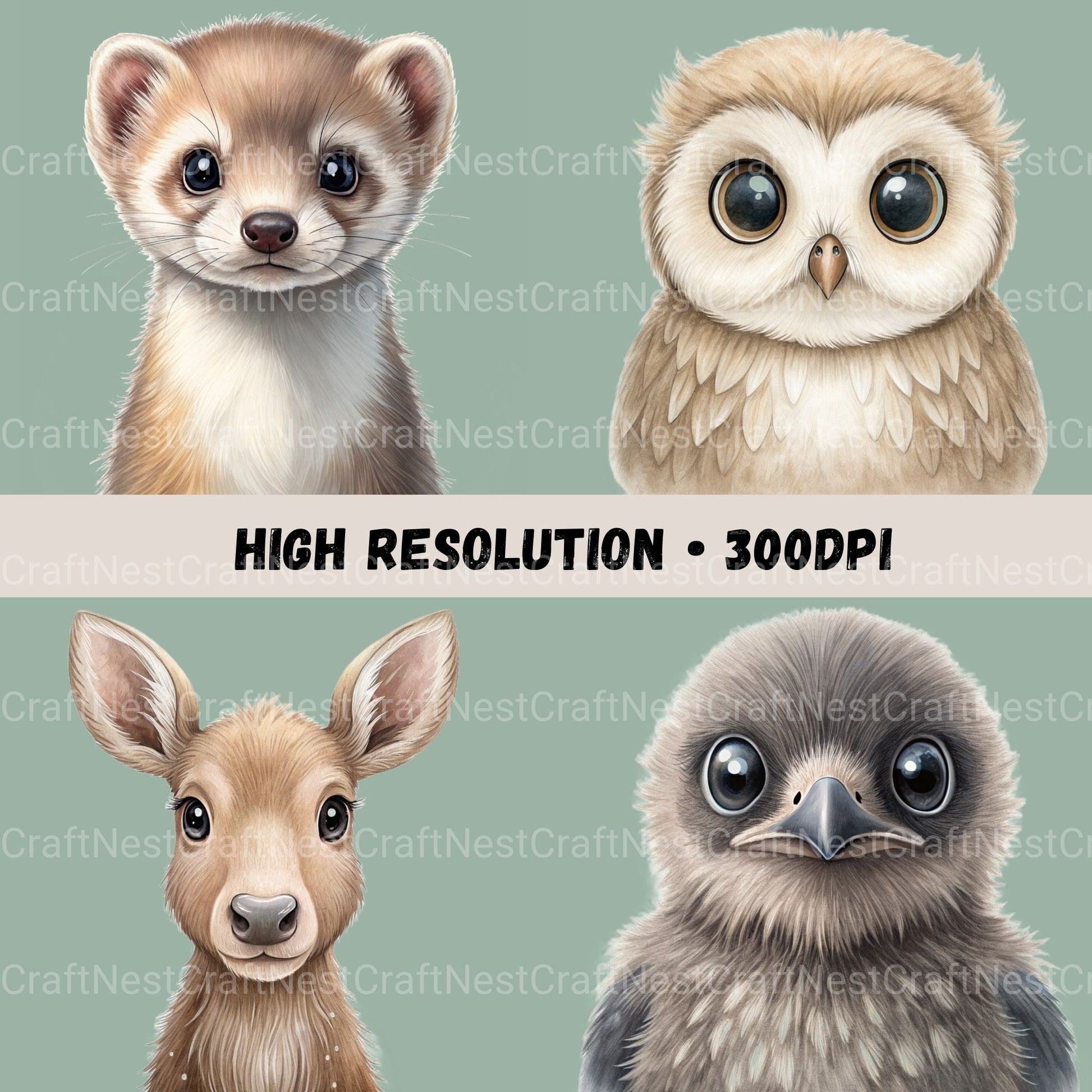 Woodland Animals 2 Clipart Bundle 4 - CraftNest - Digital Crafting and Art