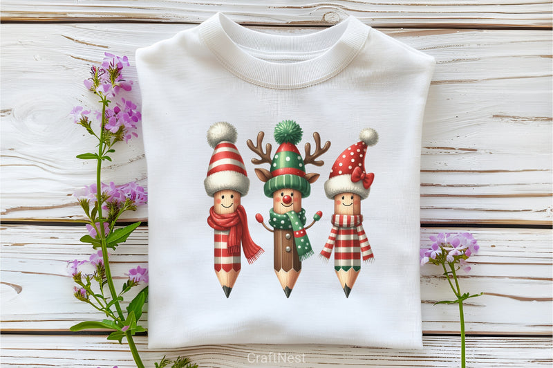 Christmas Winter Pencils Clipart Bundle - CraftNest - Digital Crafting and Art