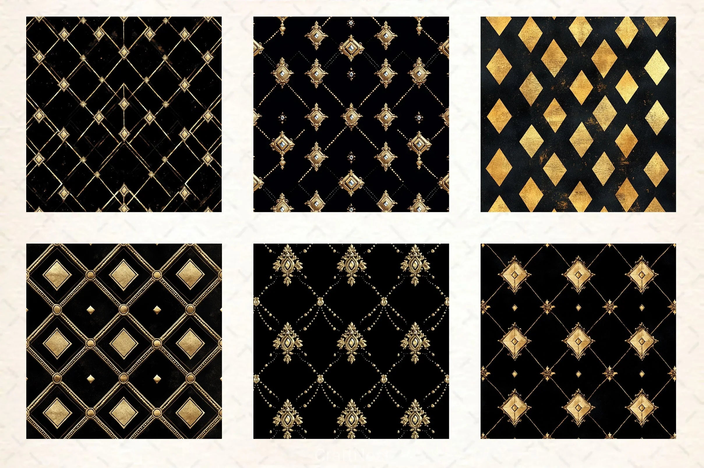 Black And Gold Diamond Digital Paper - CraftNest - Digital Crafting and Art