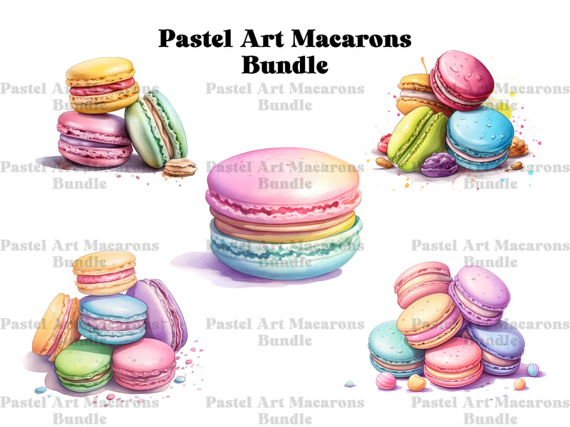 Pastel Art Macarons Clipart - CraftNest