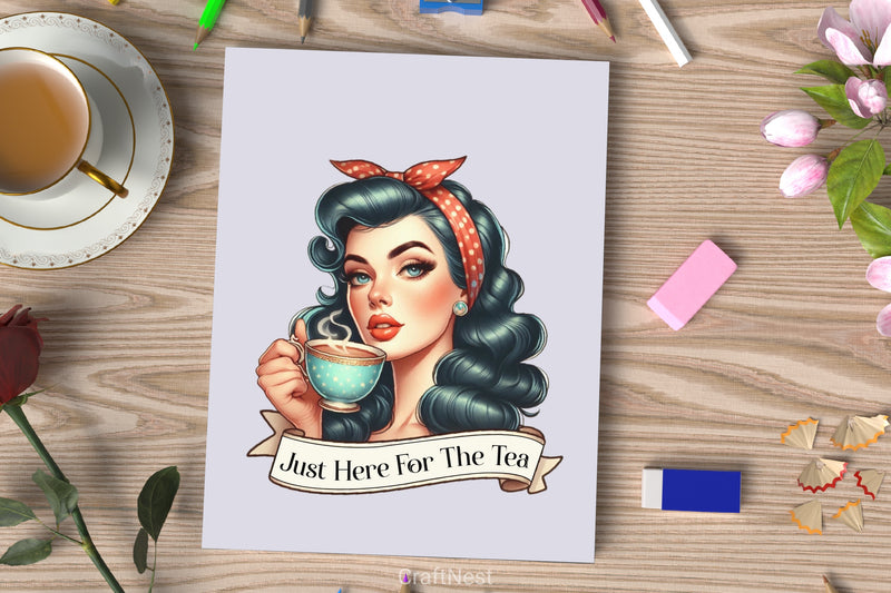 Just Here For The Tea Clipart Bundle 3 - CraftNest - Digital Crafting and Art