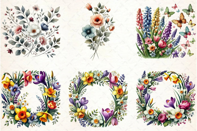 Spring Flower Clipart Bundle 8 - CraftNest - Digital Crafting and Art