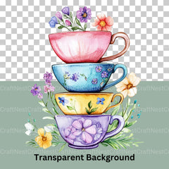 Teacups Clipart Bundle - CraftNest - Digital Crafting and Art