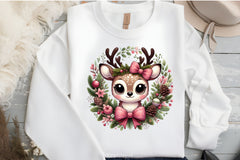 Christmas Reindeer Wreath Clipart Bundle - CraftNest - Digital Crafting and Art