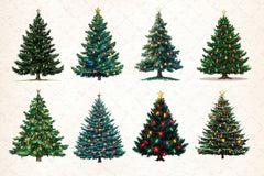 Christmas Tree Clipart Bundle 16 - CraftNest - Digital Crafting and Art