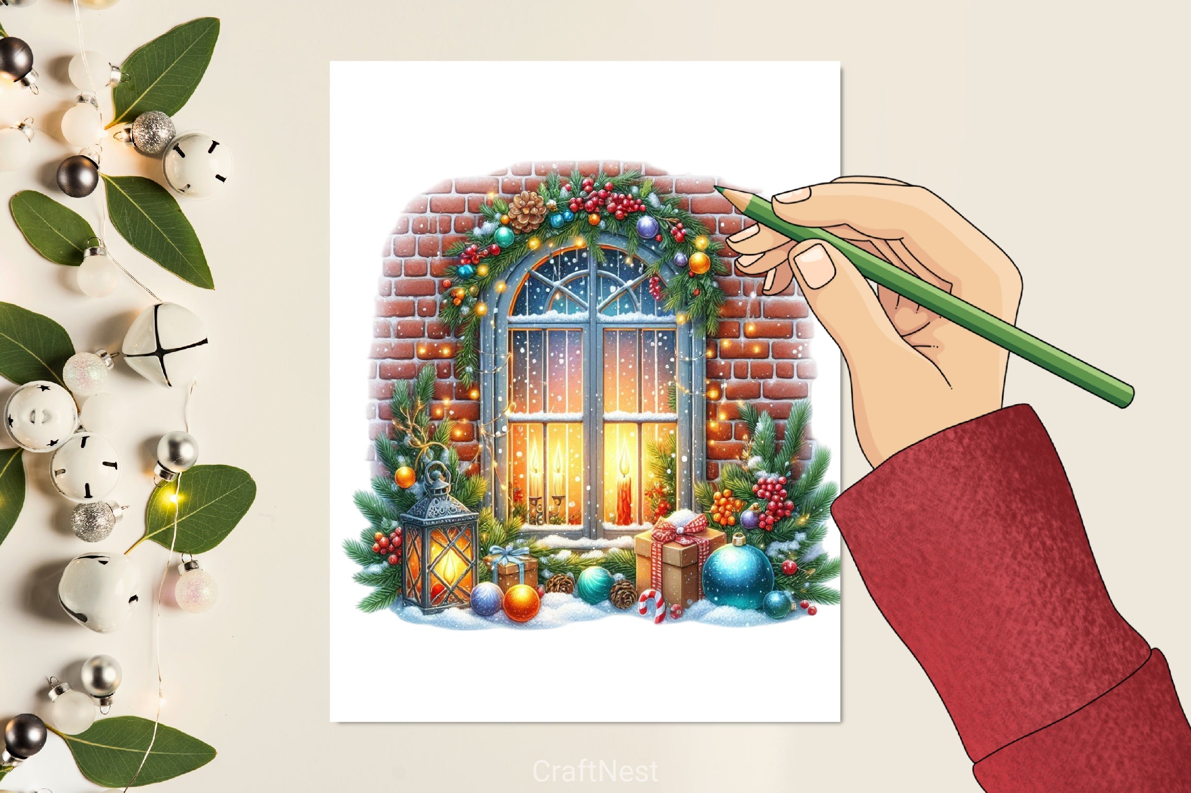 Christmas Window Clipart Bundle - CraftNest - Digital Crafting and Art