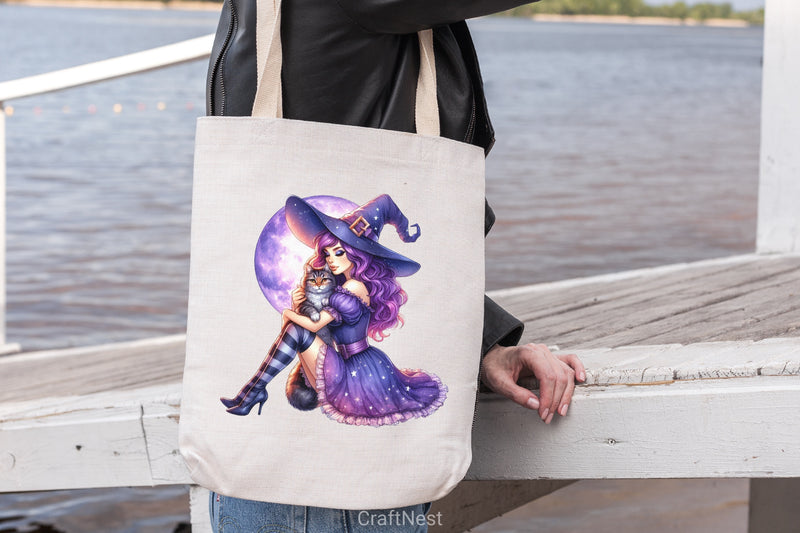 Halloween Witch Girl Clipart Bundle 7 - CraftNest - Digital Crafting and Art