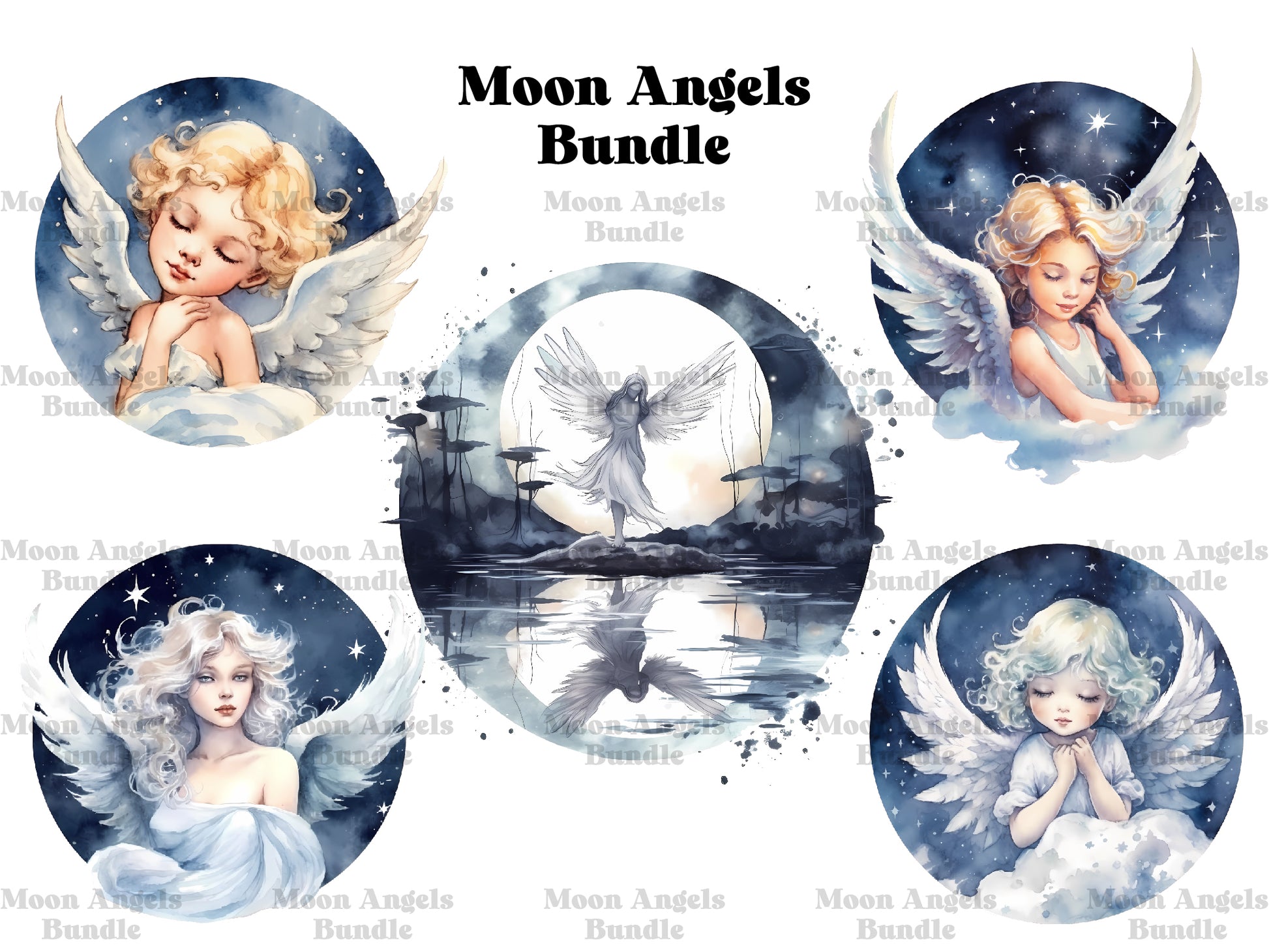 Moon Angels Clipart - CraftNest