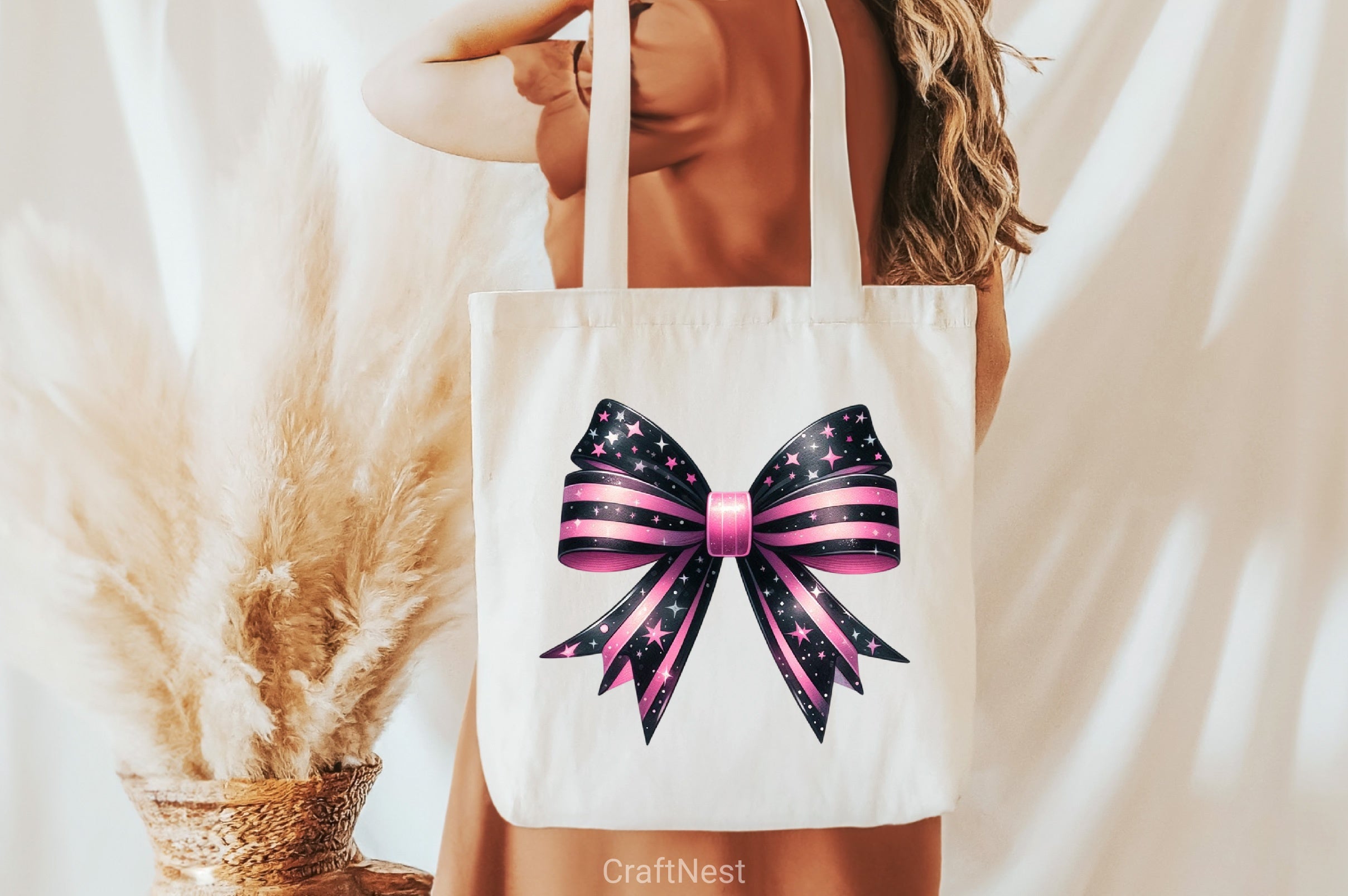 Black & Pink Bow Clipart Bundle - CraftNest - Digital Crafting and Art