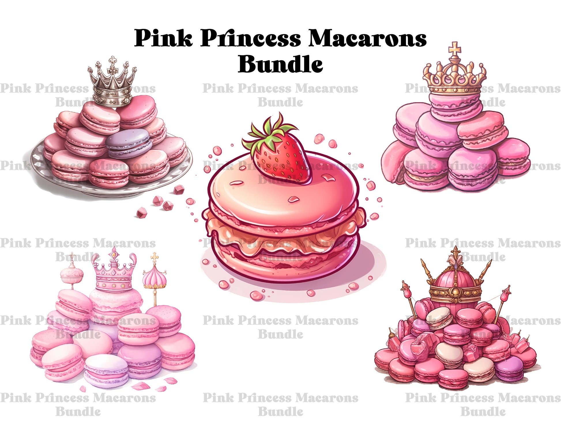 Pink Princess Macarons Clipart - CraftNest