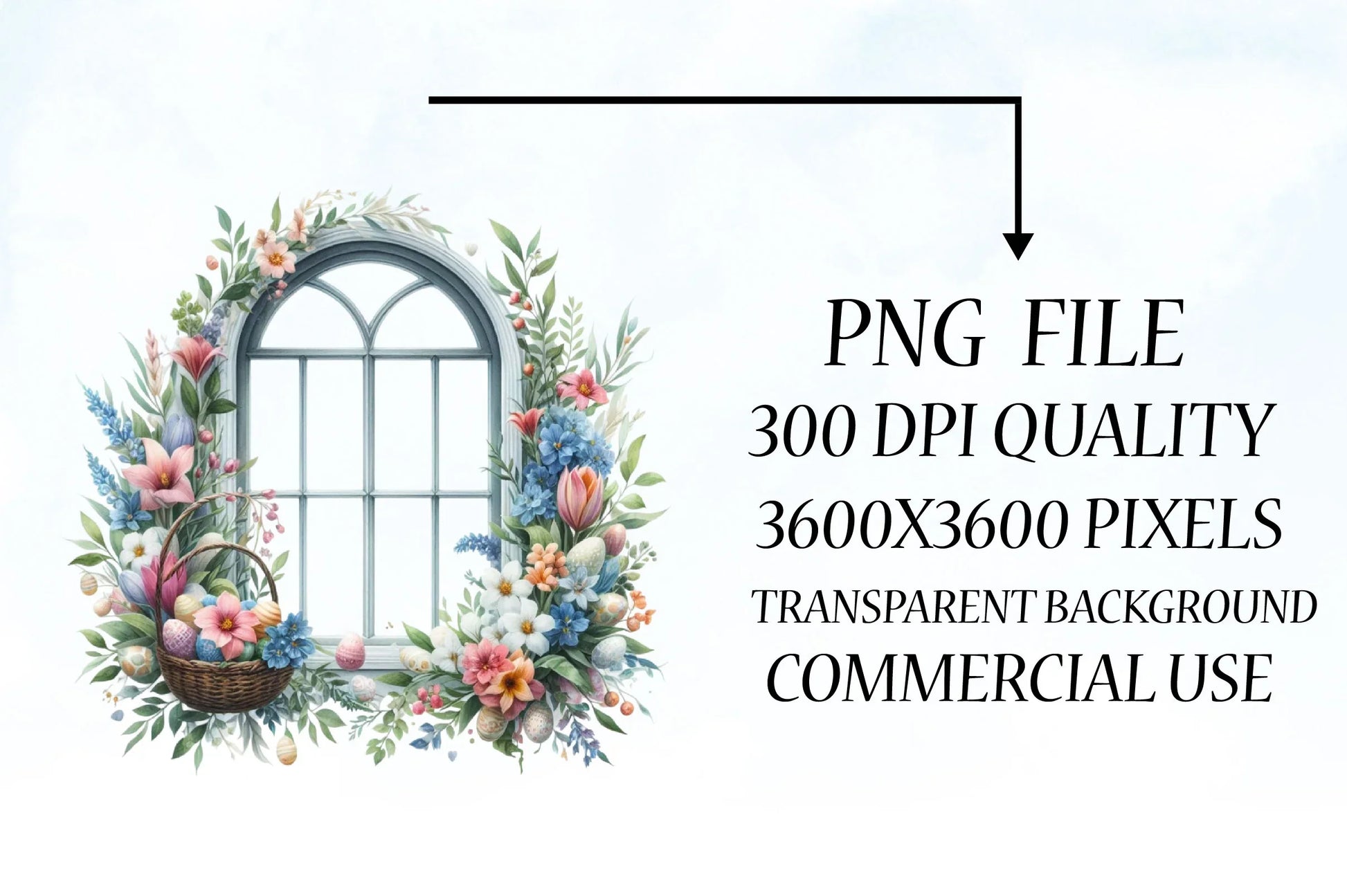 Easter Floral Window Clipart Bundle - CraftNest - Digital Crafting and Art