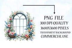 Easter Floral Window Clipart Bundle - CraftNest - Digital Crafting and Art