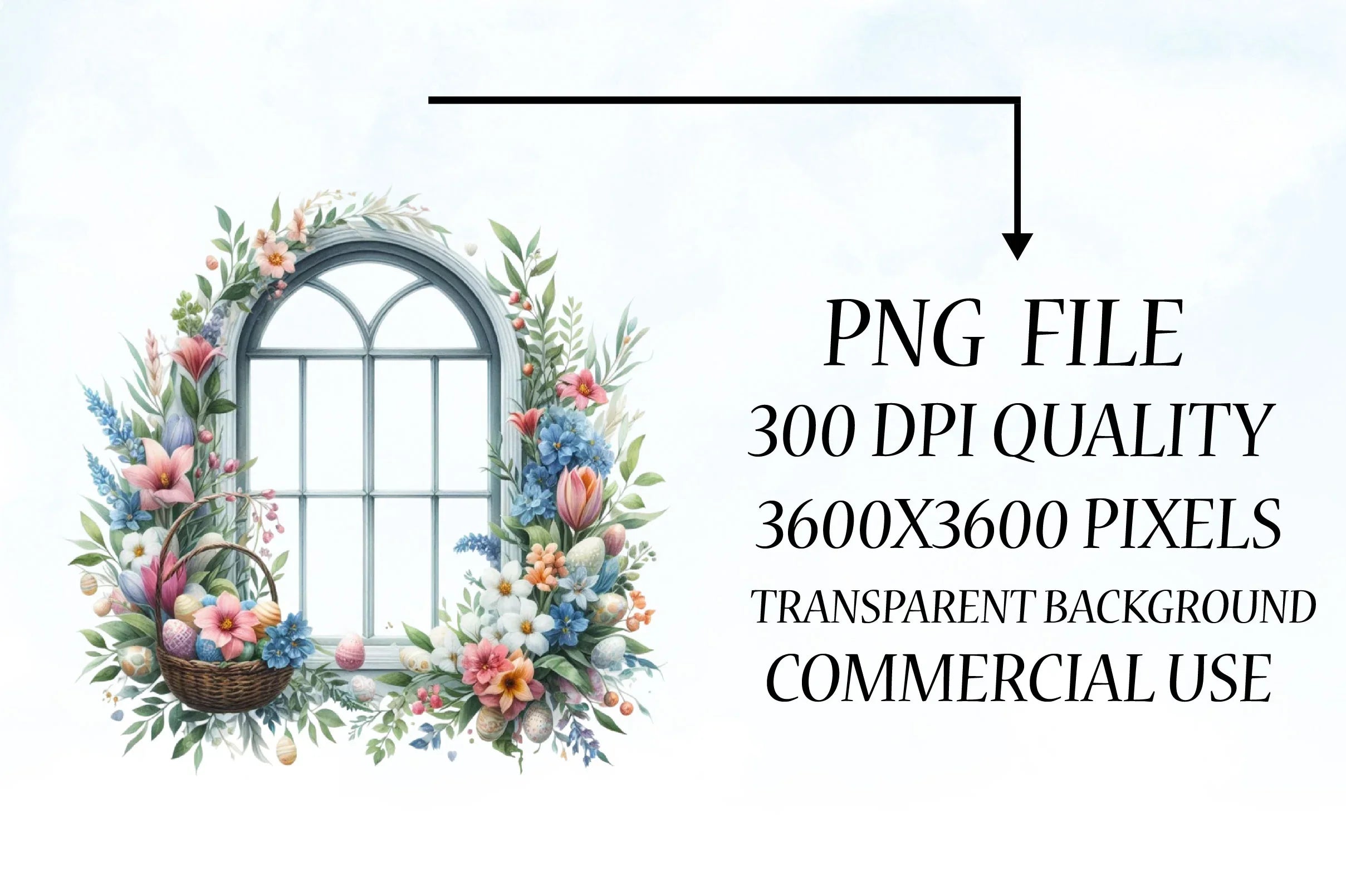 Easter Floral Window Clipart Bundle - CraftNest - Digital Crafting and Art