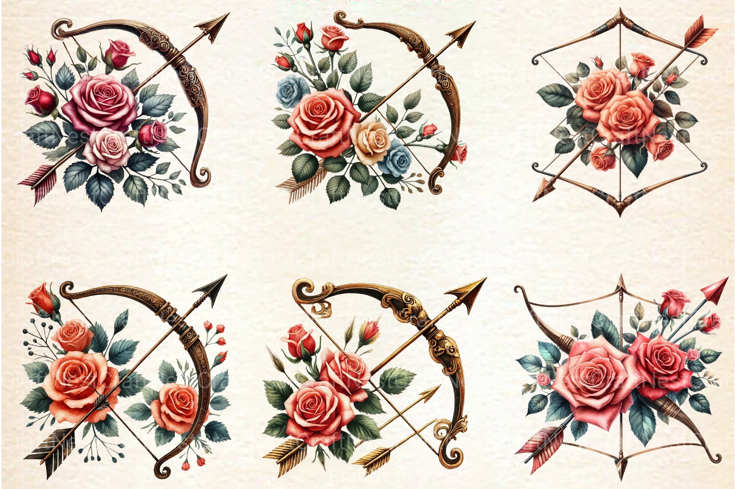 Cupid Arrow Clipart Bundle - CraftNest - Digital Crafting and Art