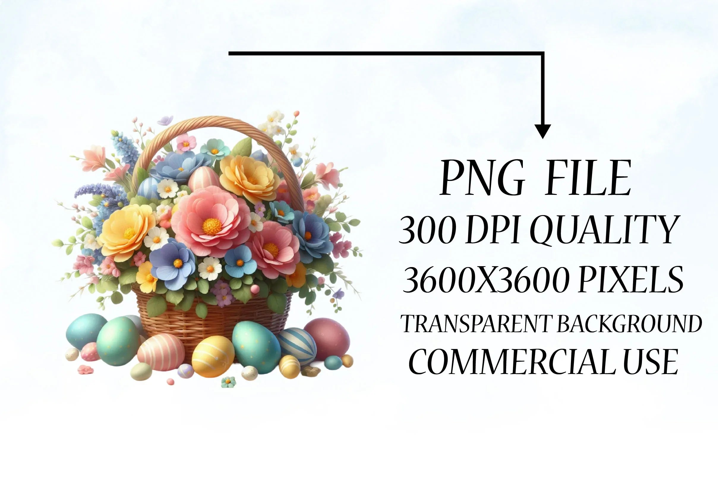 Easter Floral Egg Baskets Clipart Bundle - CraftNest - Digital Crafting and Art