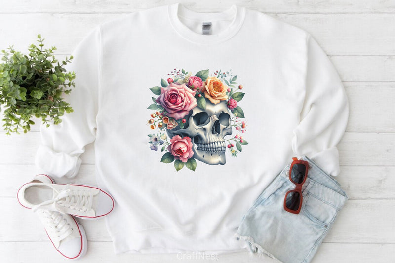 Floral Skulls Clipart Bundle - CraftNest - Digital Crafting and Art