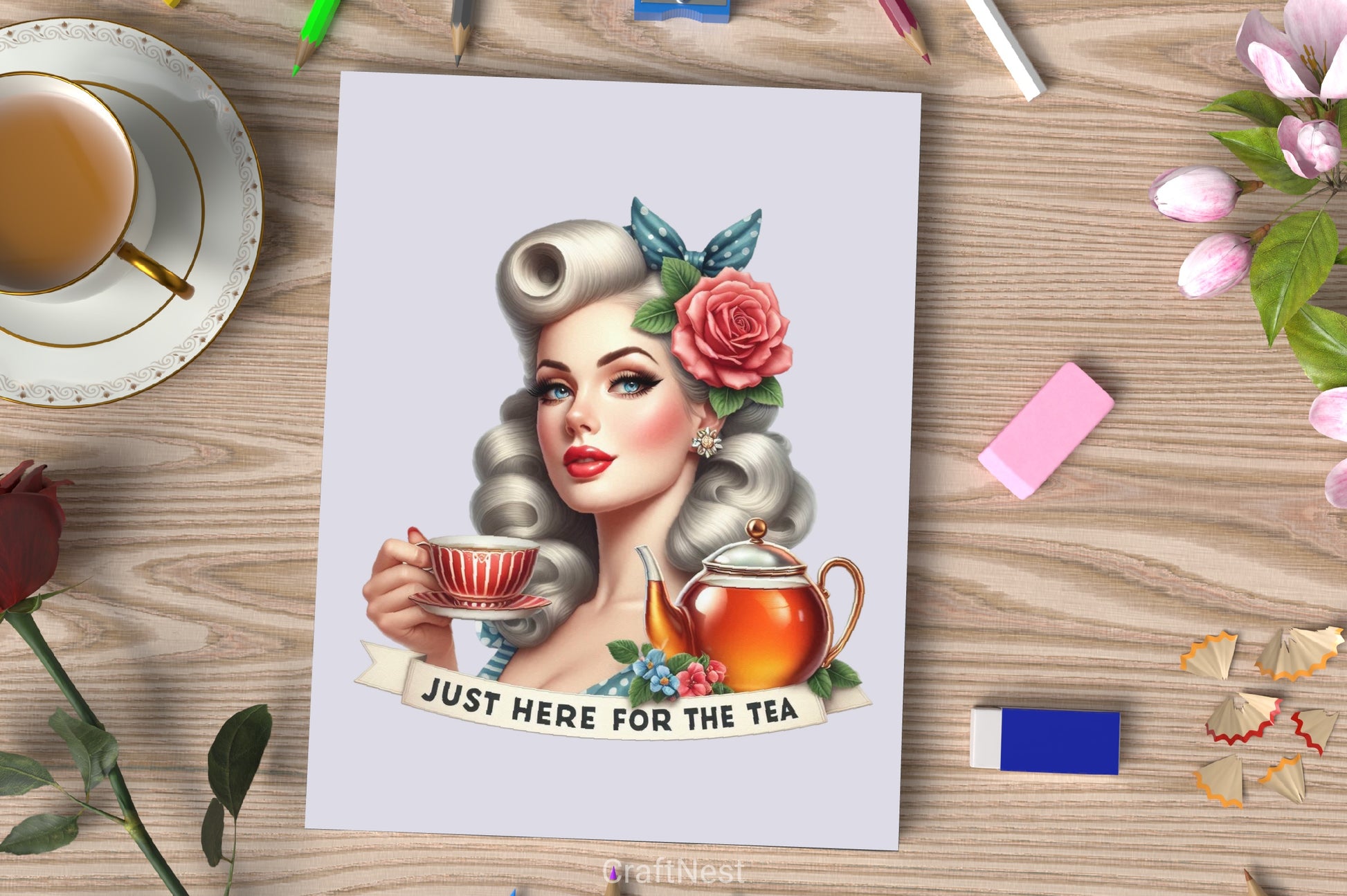 Just Here For The Tea Clipart Bundle - CraftNest - Digital Crafting and Art