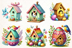 Easter Birdhouse Clipart Bundle - CraftNest - Digital Crafting and Art