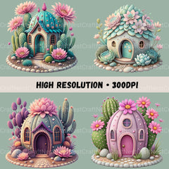 Cactus Houses Clipart Bundle - CraftNest - Digital Crafting and Art