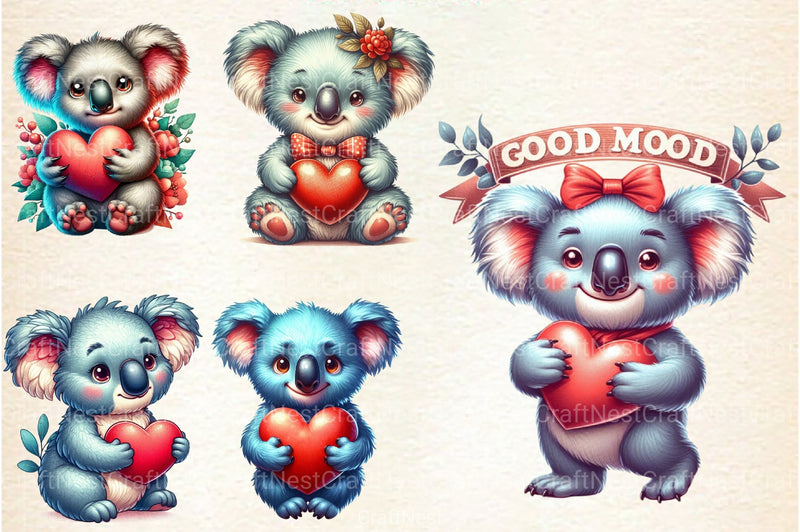 Valentine Koala Clipart Bundle 2 - CraftNest - Digital Crafting and Art