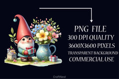 Mother's Day Gnome Clipart Bundle 3 - CraftNest - Digital Crafting and Art