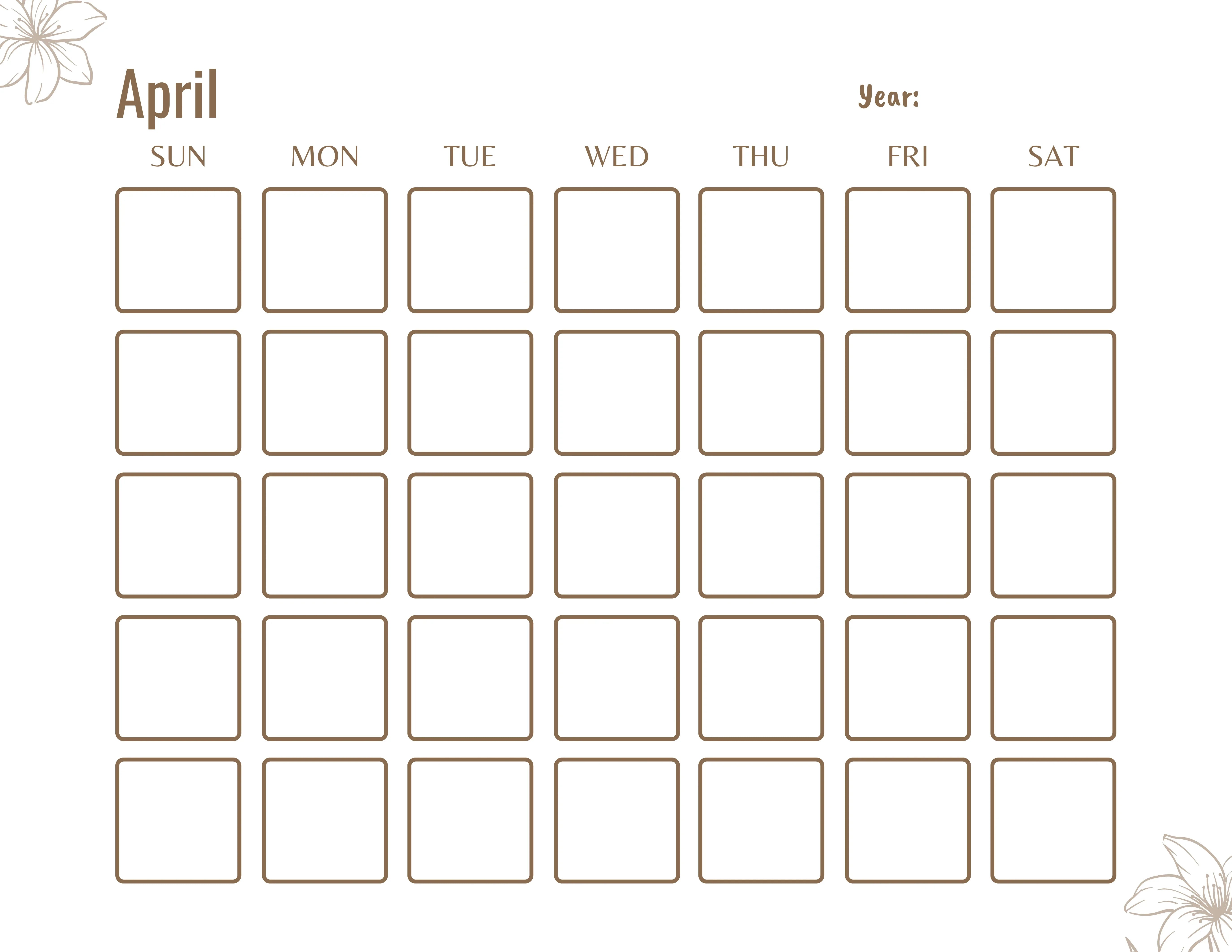 Blank Monthly Calendar KDP Planner - CraftNest - Digital Crafting and Art