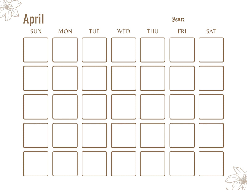 Blank Monthly Calendar KDP Planner - CraftNest - Digital Crafting and Art