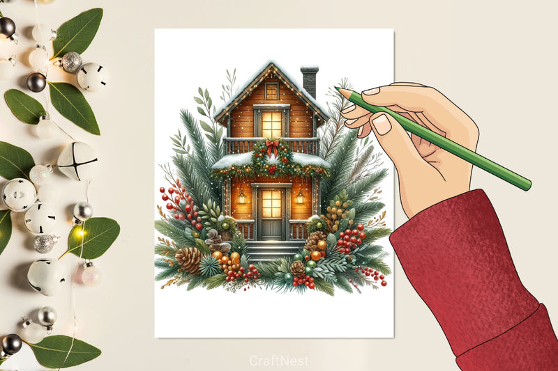 Christmas House Clipart Bundle 4 - CraftNest - Digital Crafting and Art