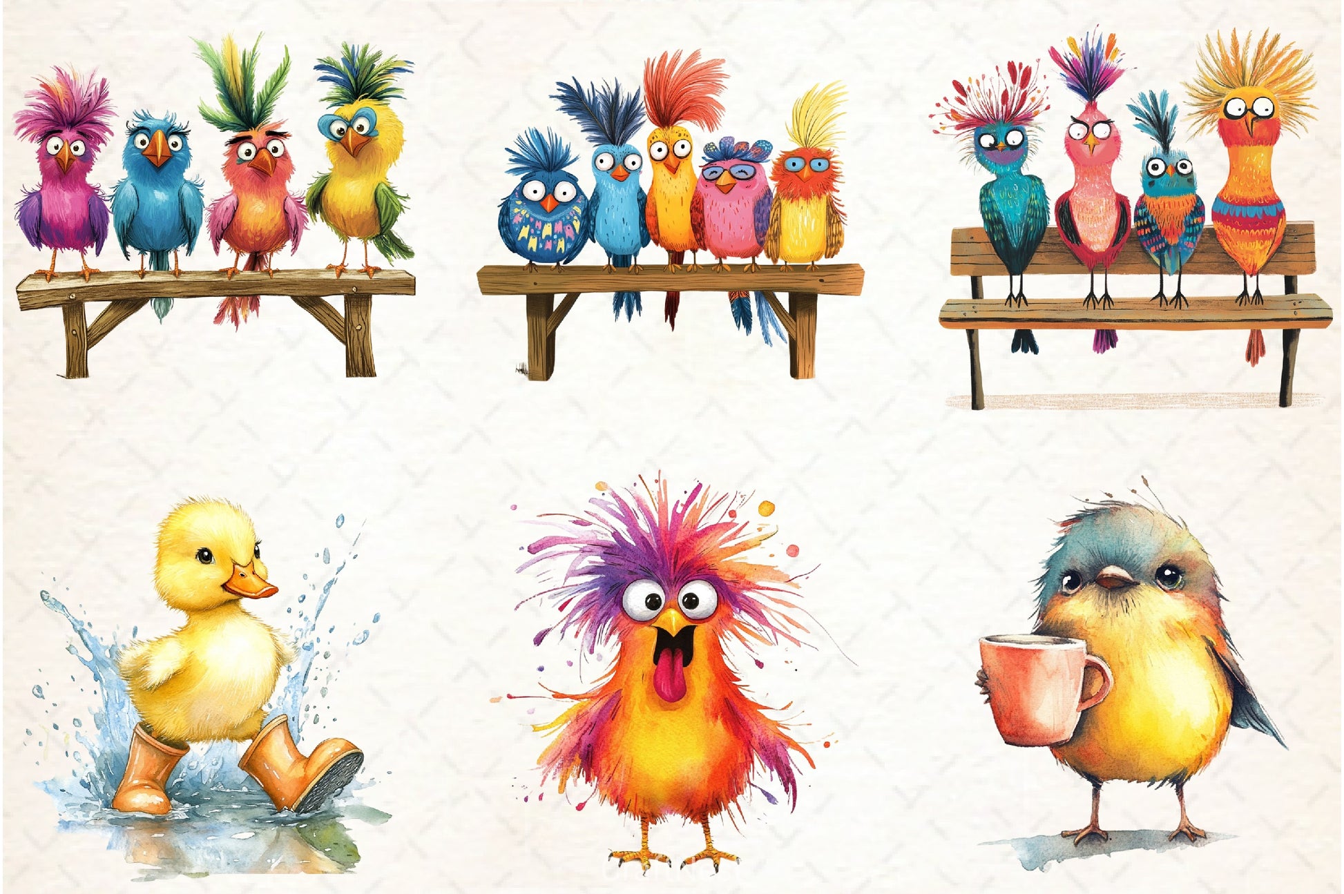 Cute Quirky Birds Clipart Bundle - CraftNest - Digital Crafting and Art