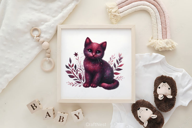 Glitter Cat Clipart Bundle - CraftNest - Digital Crafting and Art