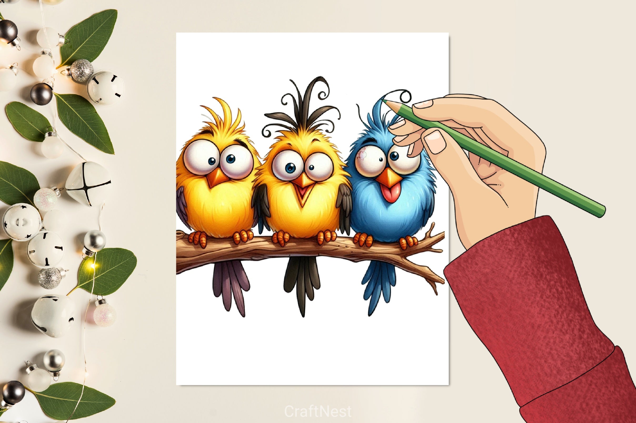 Christmas Funny Bird Clipart Bundle - CraftNest - Digital Crafting and Art