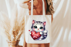 Love You Cat Valentine's Clipart Bundle 2 - CraftNest - Digital Crafting and Art