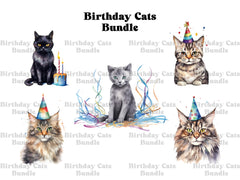 Birthday Cats Clipart - CraftNest