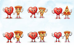Heart & Pizza Valentine Clipart Bundle - CraftNest - Digital Crafting and Art