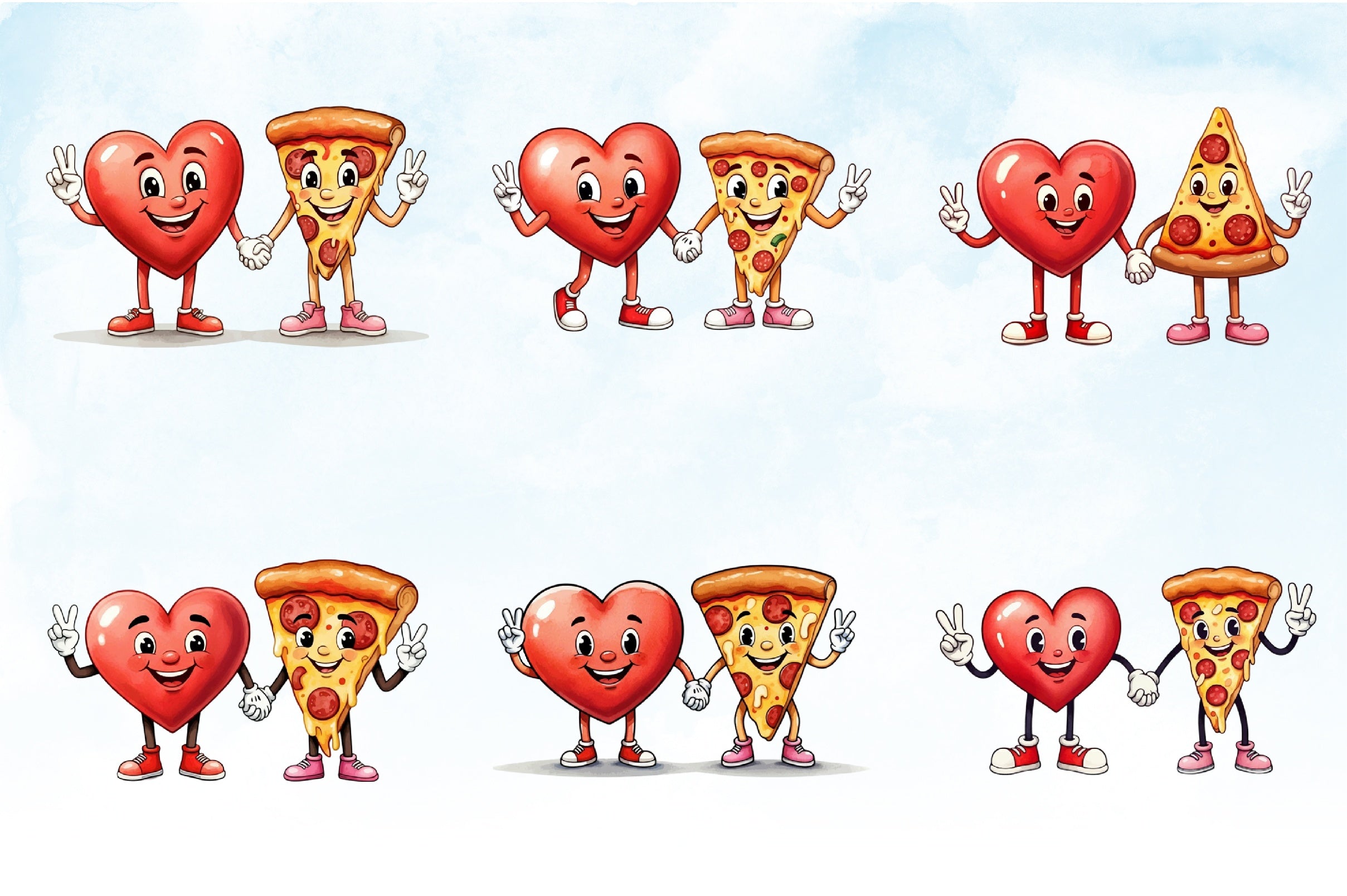 Heart & Pizza Valentine Clipart Bundle - CraftNest - Digital Crafting and Art