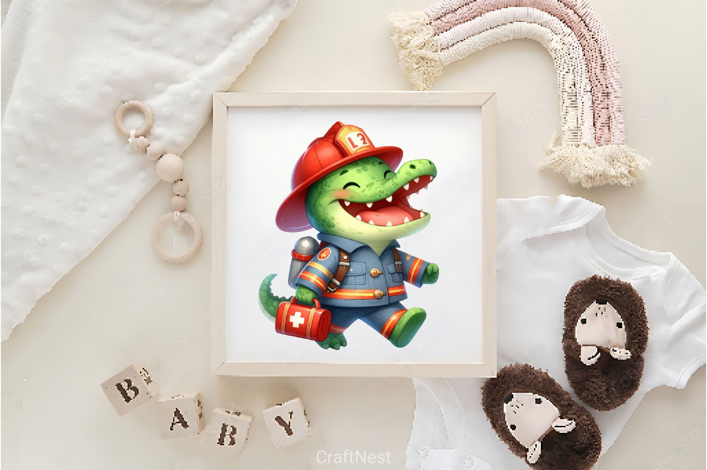 Cute Firefighter Animals Clipart Bundle 3 - CraftNest - Digital Crafting and Art